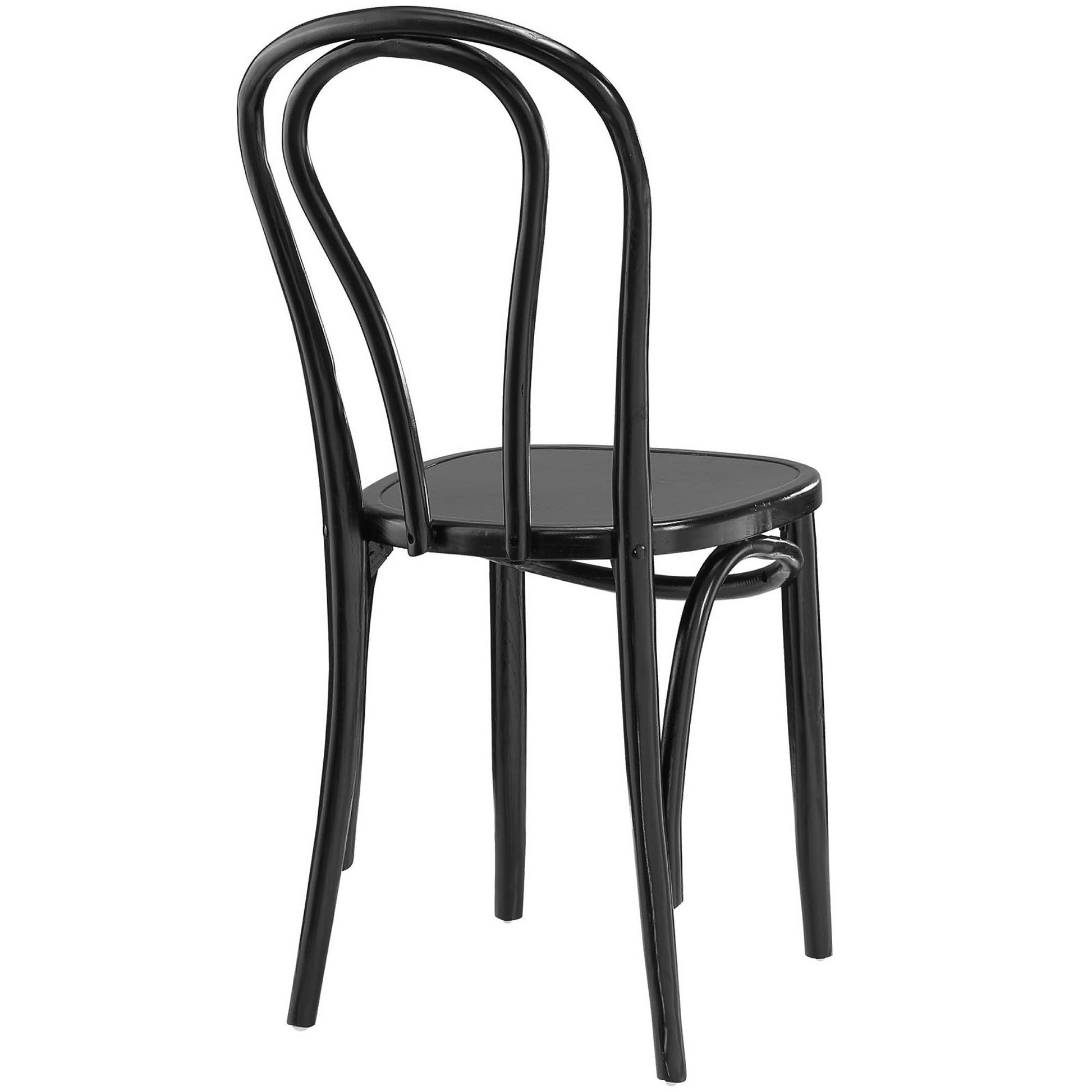 Black bentwood bistro chair with circular seat and double-loop backrest.