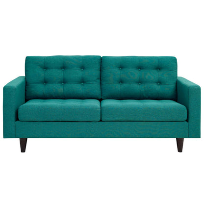 Modway Outlet Empress Upholstered Fabric Loveseat by Modway  Living Room Furniture Teal - EEI-1547-TEA