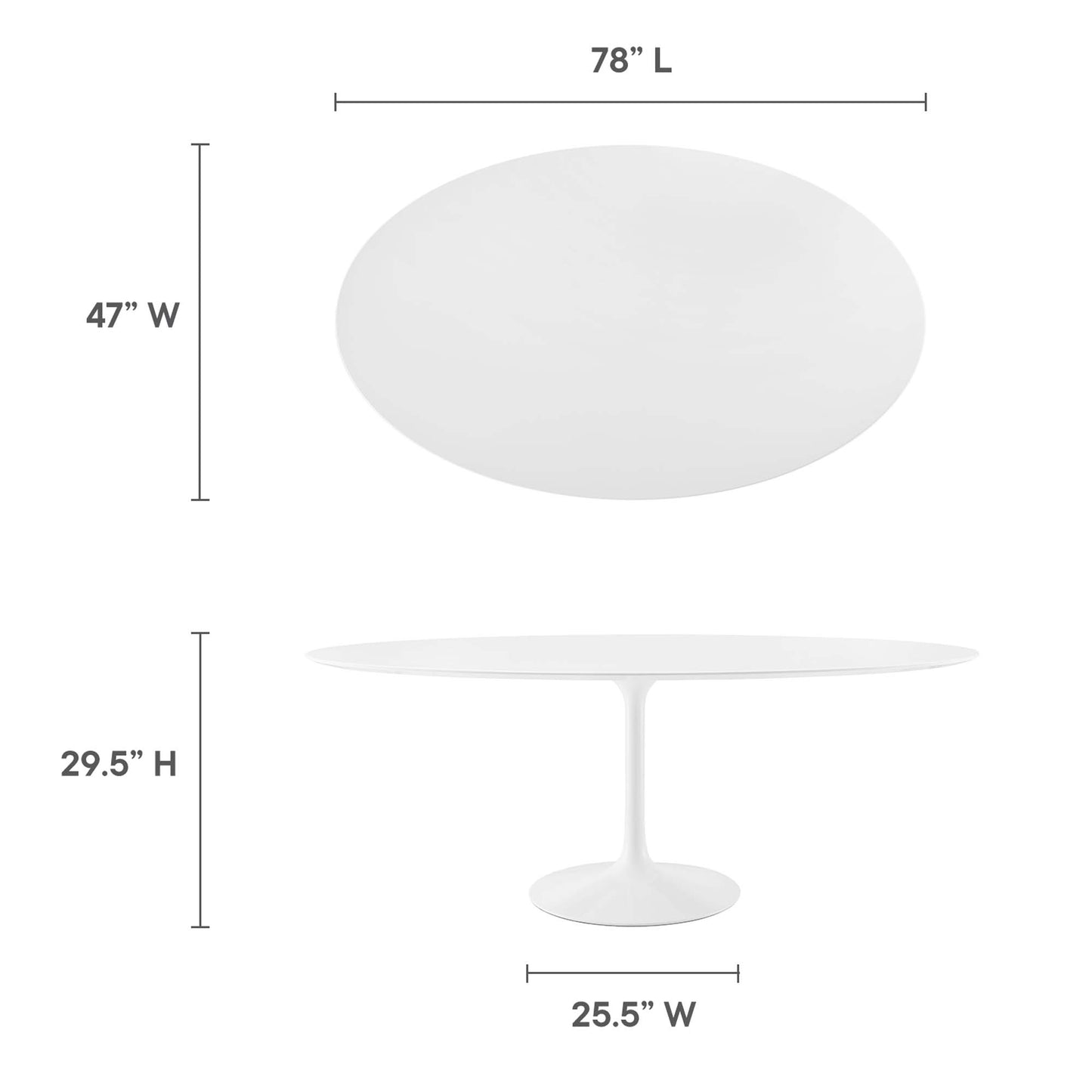 Modway - Lippa 78" Oval Wood Dining Table by Modway  Bar and Dining Bar and Dining Tables White - EEI-1657-WHI