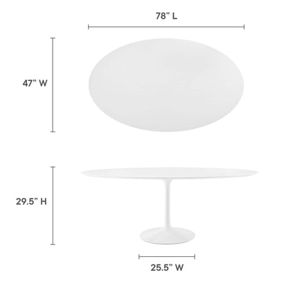 Modway - Lippa 78" Oval Wood Dining Table by Modway  Bar and Dining Bar and Dining Tables White - EEI-1657-WHI