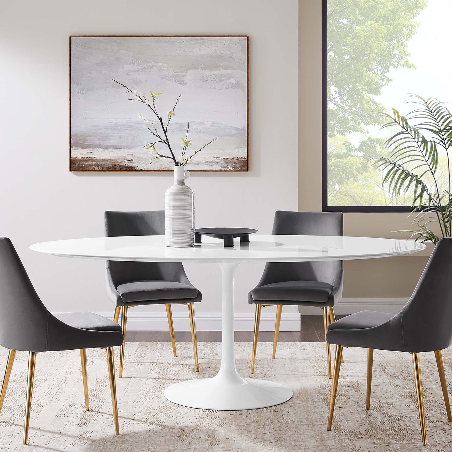 Modway - Lippa 78" Oval Wood Dining Table by Modway  Bar and Dining Bar and Dining Tables White - EEI-1657-WHI