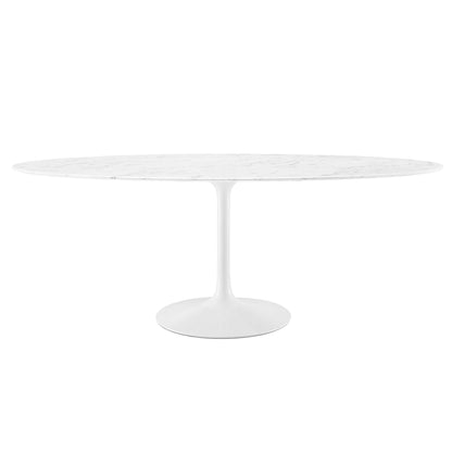 Modway - Lippa 78" Oval Faux Marble Dining Table by Modway  Bar and Dining Bar and Dining Tables White - EEI-1659-WHI