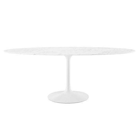 Modway - Lippa 78" Oval Faux Marble Dining Table by Modway  Bar and Dining Bar and Dining Tables White - EEI-1659-WHI