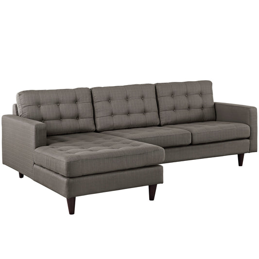 Modway Outlet Empress Left-Facing Upholstered Fabric Sectional Sofa by Modway  Living Room Furniture Granite - EEI-1666-GRA