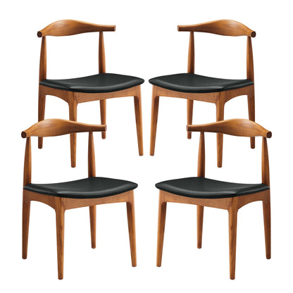 Modway - Tracy Wood Dining Chairs Set of 4 by Modway  Bar and Dining Dining Chairs Black - EEI-1682-BLK