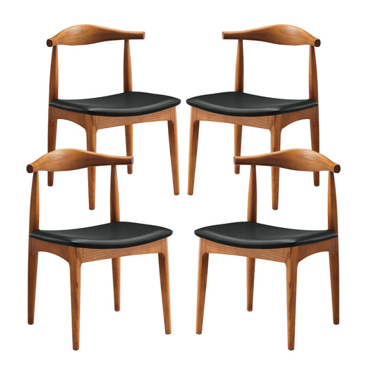 Modway - Tracy Wood Dining Chairs Set of 4 by Modway  Bar and Dining Dining Chairs Black - EEI-1682-BLK