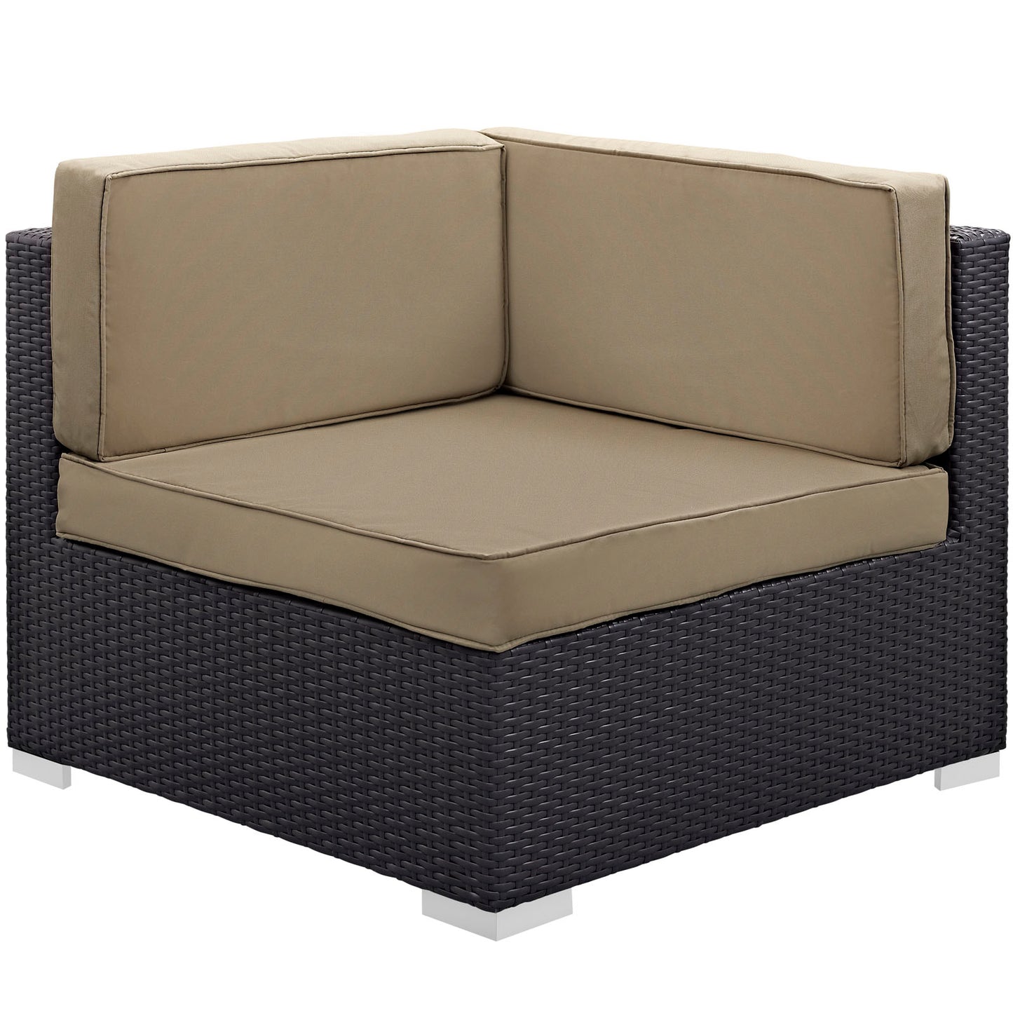 Modway Outlet Gather Corner and Middle Outdoor Patio Sectional Set by Modway  Outdoor Furniture Furniture Espresso Mocha - EEI-1689-EXP-MOC