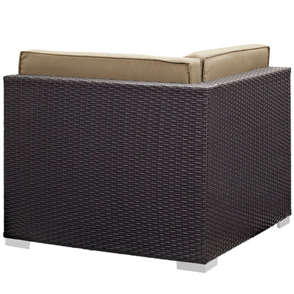 Modway Outlet Gather Corner and Middle Outdoor Patio Sectional Set by Modway  Outdoor Furniture Furniture Espresso Mocha - EEI-1689-EXP-MOC