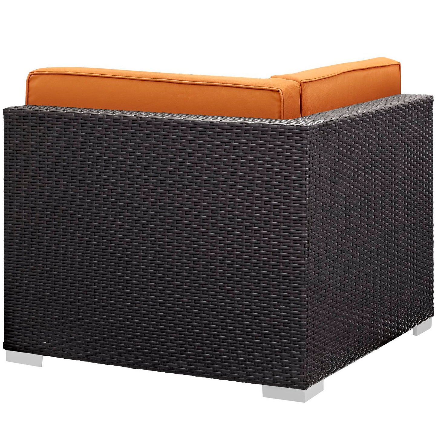 Modway Outlet Gather Corner and Middle Outdoor Patio Sectional Set by Modway  Outdoor Furniture Furniture Espresso Orange - EEI-1689-EXP-ORA