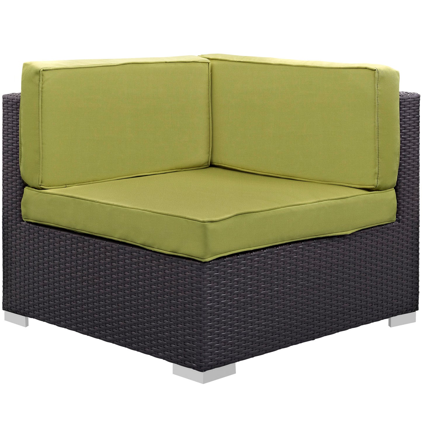 Modway Outlet Gather Corner and Middle Outdoor Patio Sectional Set by Modway  Outdoor Furniture Furniture Espresso Peridot - EEI-1689-EXP-PER