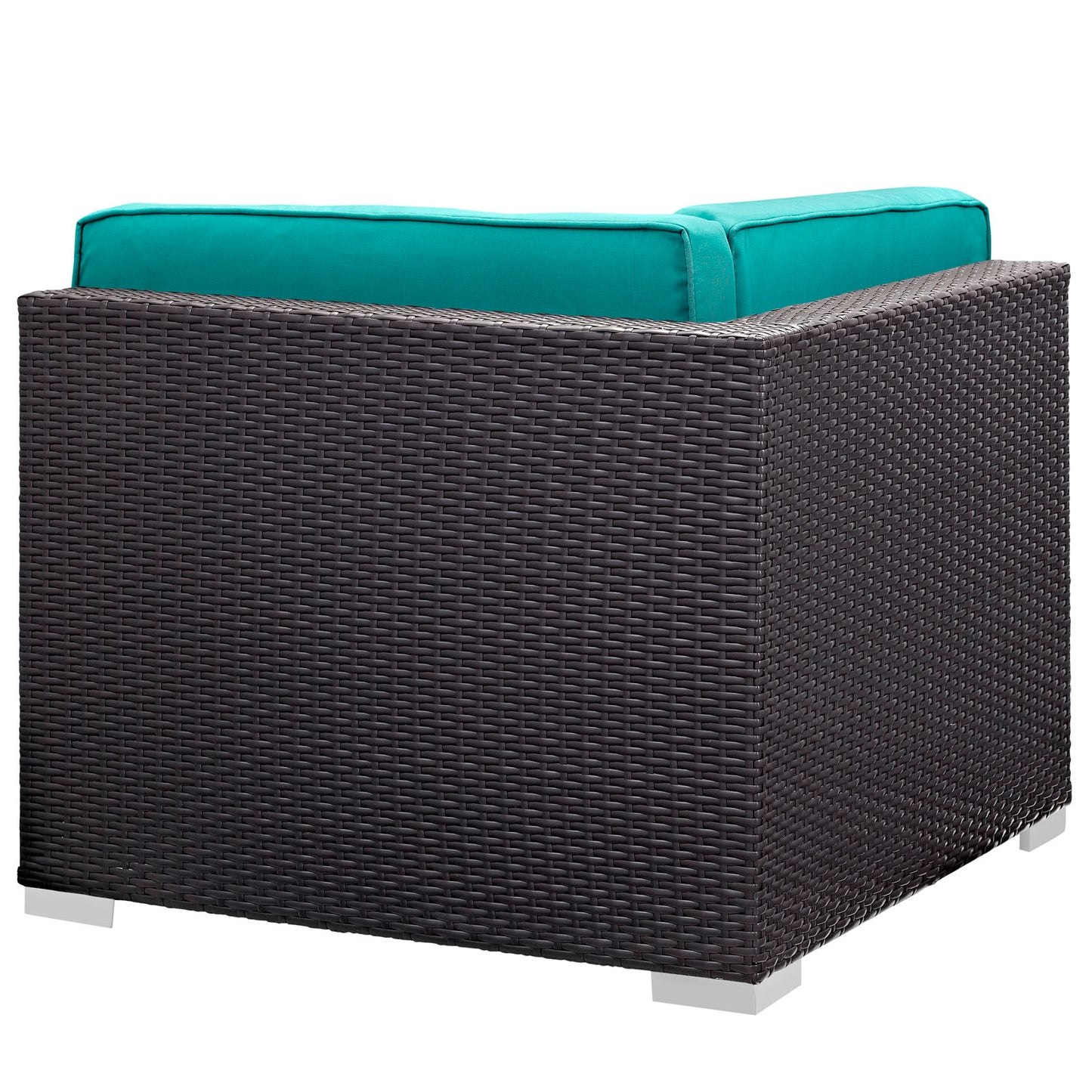 Modway Outlet Gather Corner and Middle Outdoor Patio Sectional Set by Modway  Outdoor Furniture Furniture Espresso Turquoise - EEI-1689-EXP-TRQ