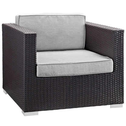 Modway Outlet Gather Outdoor Patio Armchair by Modway  Outdoor Furniture Furniture Espresso Gray - EEI-1690-EXP-GRY