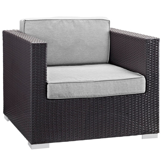 Modway Outlet Gather Outdoor Patio Armchair by Modway  Outdoor Furniture Furniture Espresso Gray - EEI-1690-EXP-GRY