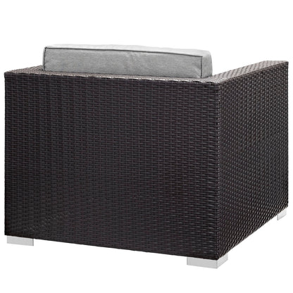 Modway Outlet Gather Outdoor Patio Armchair by Modway  Outdoor Furniture Furniture Espresso Gray - EEI-1690-EXP-GRY