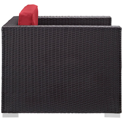 Modway Outlet Gather Outdoor Patio Armchair by Modway  Outdoor Furniture Furniture Espresso Red - EEI-1690-EXP-RED