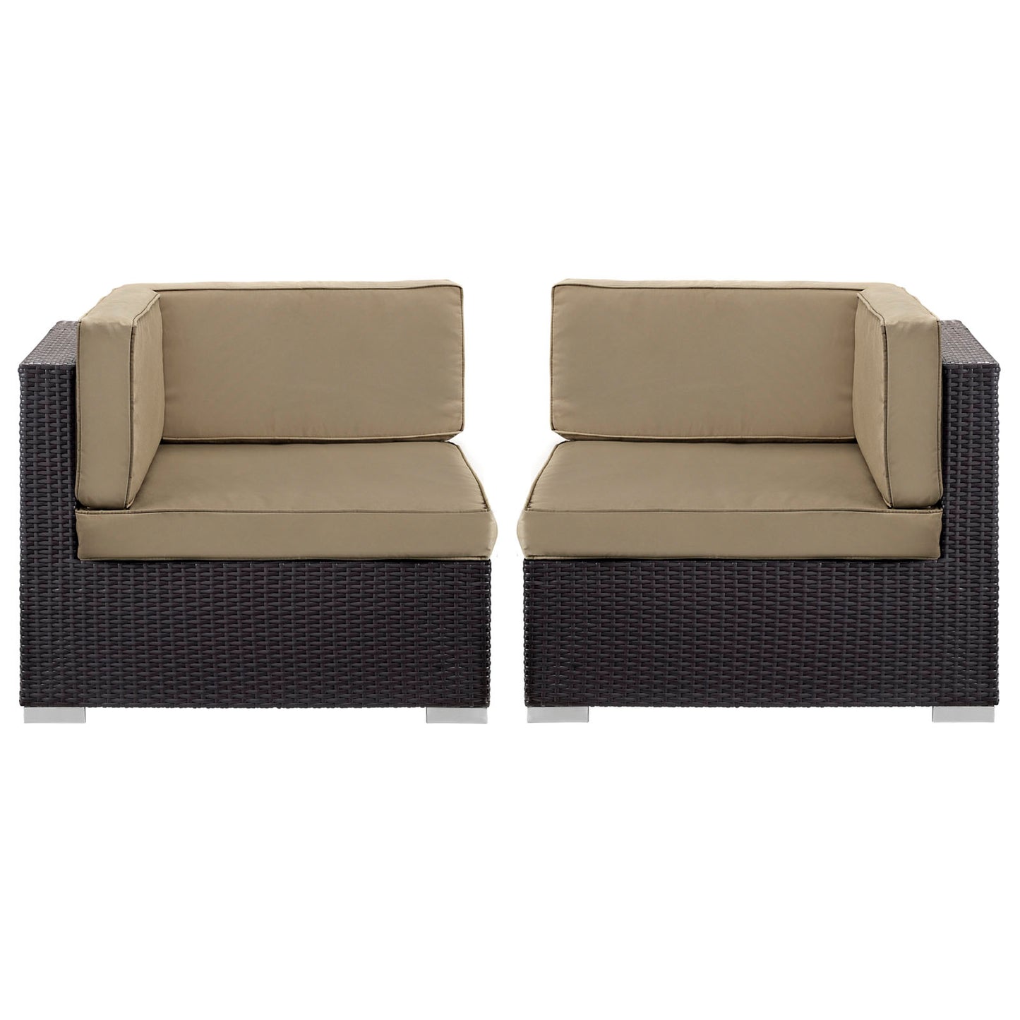Modway Outlet Gather Outdoor Patio Corner Sectional Set of 2 by Modway  Outdoor Furniture Furniture Espresso Mocha - EEI-1691-EXP-MOC