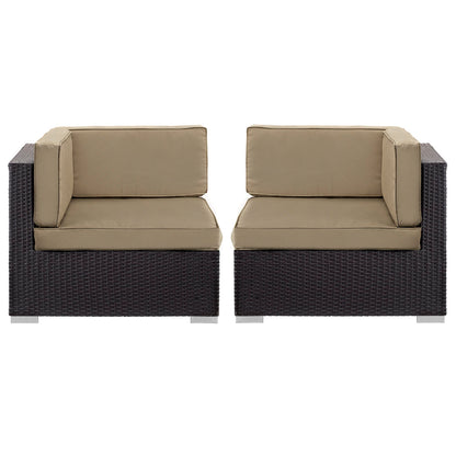 Modway Outlet Gather Outdoor Patio Corner Sectional Set of 2 by Modway  Outdoor Furniture Furniture Espresso Mocha - EEI-1691-EXP-MOC
