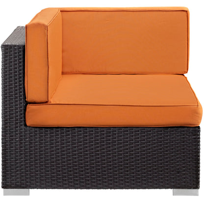 Modway Outlet Gather Outdoor Patio Corner Sectional Set of 2 by Modway  Outdoor Furniture Furniture Espresso Orange - EEI-1691-EXP-ORA