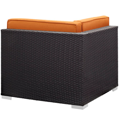 Modway Outlet Gather Outdoor Patio Corner Sectional Set of 2 by Modway  Outdoor Furniture Furniture Espresso Orange - EEI-1691-EXP-ORA