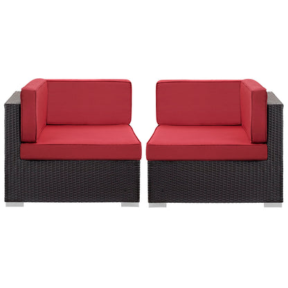 Modway Outlet Gather Outdoor Patio Corner Sectional Set of 2 by Modway  Outdoor Furniture Furniture Espresso Red - EEI-1691-EXP-RED