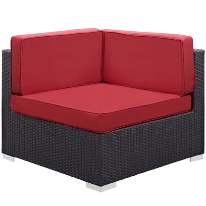 Modway Outlet Gather Outdoor Patio Corner Sectional Set of 2 by Modway  Outdoor Furniture Furniture Espresso Red - EEI-1691-EXP-RED