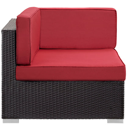 Modway Outlet Gather Outdoor Patio Corner Sectional Set of 2 by Modway  Outdoor Furniture Furniture Espresso Red - EEI-1691-EXP-RED