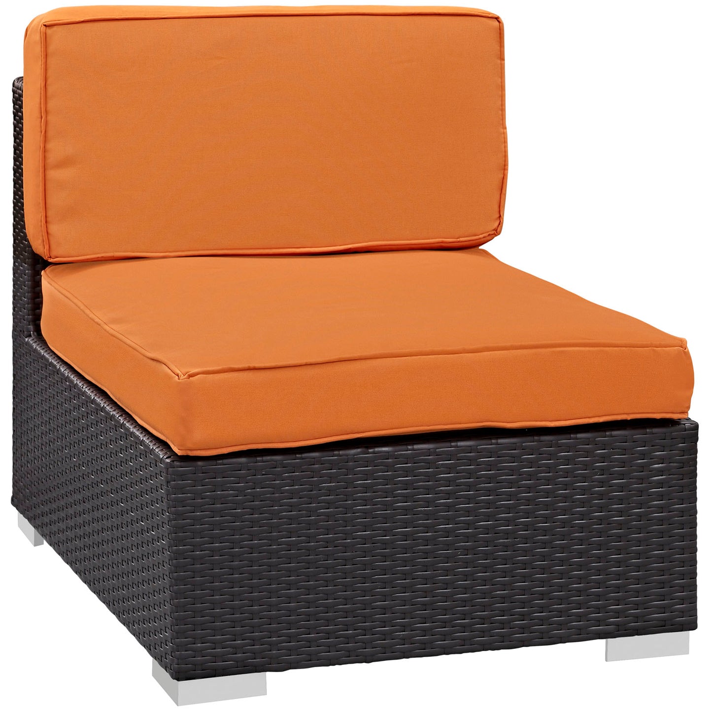 Modway Outlet Gather Outdoor Patio Armless Chair Set of 2 by Modway  Outdoor Furniture Furniture Espresso Orange - EEI-1692-EXP-ORA
