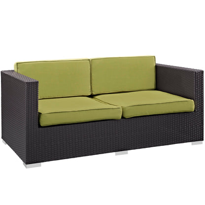 Modway Outlet Gather Outdoor Patio Loveseat by Modway  Outdoor Furniture Furniture Espresso Peridot - EEI-1693-EXP-PER