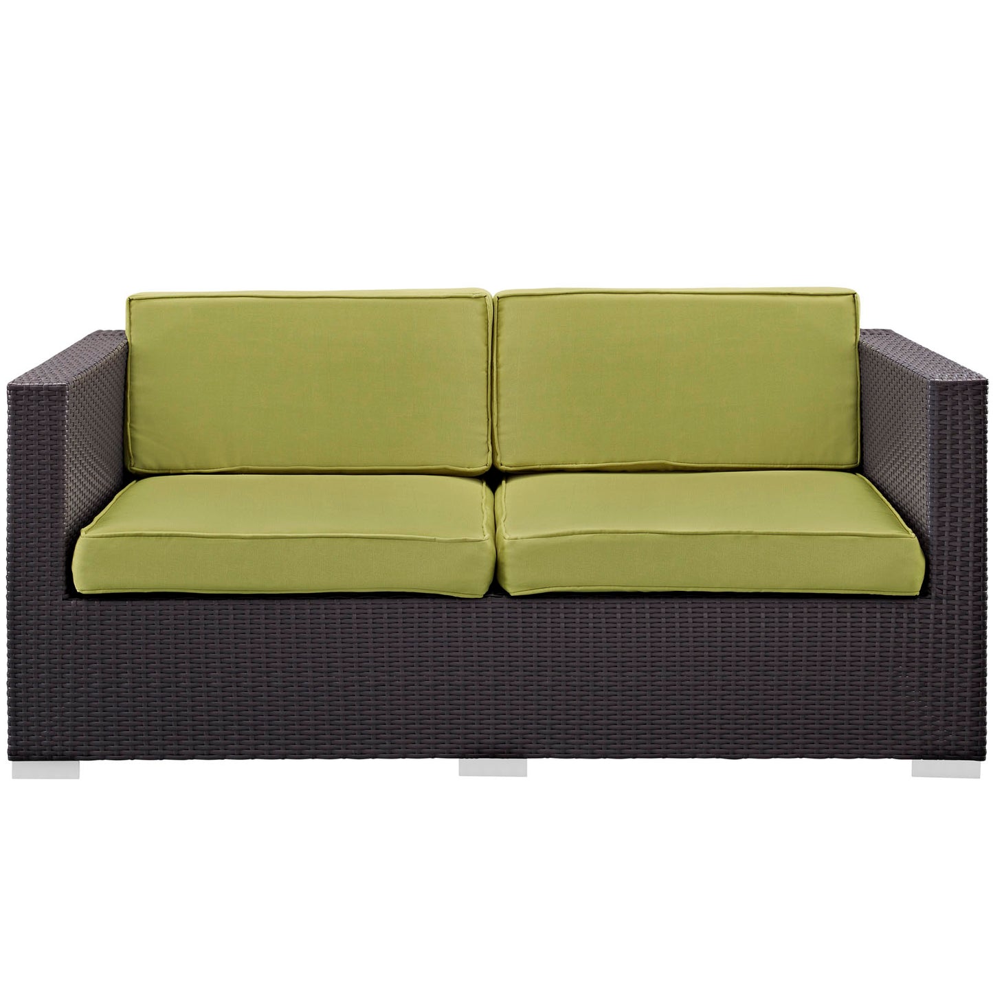 Modway Outlet Gather Outdoor Patio Loveseat by Modway  Outdoor Furniture Furniture Espresso Peridot - EEI-1693-EXP-PER