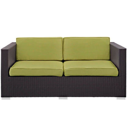 Modway Outlet Gather Outdoor Patio Loveseat by Modway  Outdoor Furniture Furniture Espresso Peridot - EEI-1693-EXP-PER