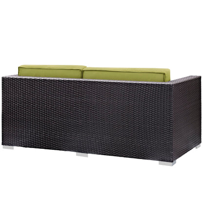 Modway Outlet Gather Outdoor Patio Loveseat by Modway  Outdoor Furniture Furniture Espresso Peridot - EEI-1693-EXP-PER