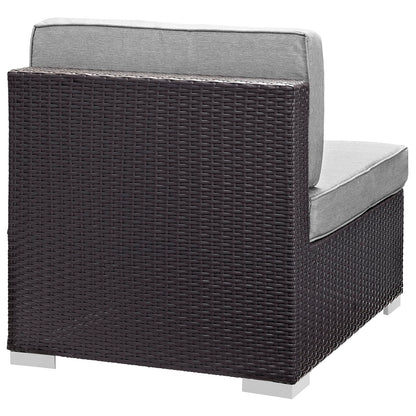 Modway Outlet Gather Armless Outdoor Patio Sectional by Modway  Outdoor Furniture Furniture Espresso Gray - EEI-1696-EXP-GRY