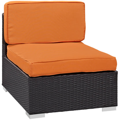 Modway Outlet Gather Armless Outdoor Patio Sectional by Modway  Outdoor Furniture Furniture Espresso Orange - EEI-1696-EXP-ORA