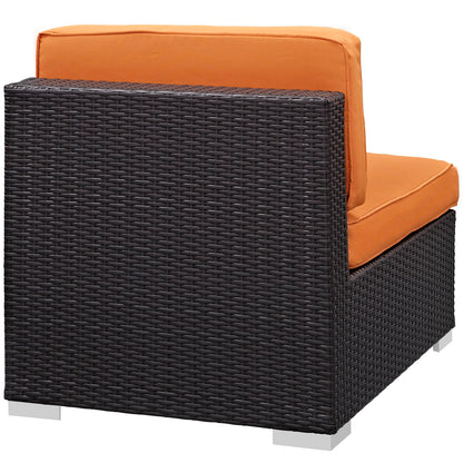 Modway Outlet Gather Armless Outdoor Patio Sectional by Modway  Outdoor Furniture Furniture Espresso Orange - EEI-1696-EXP-ORA
