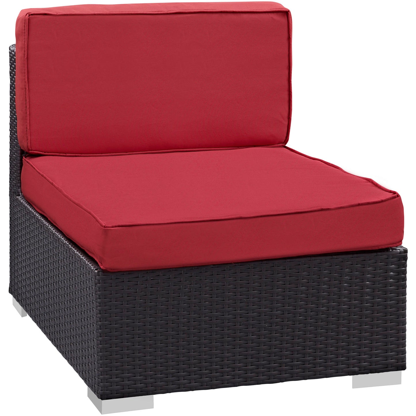 Modway Outlet Gather Armless Outdoor Patio Sectional by Modway  Outdoor Furniture Furniture Espresso Red - EEI-1696-EXP-RED