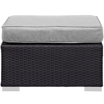 Modway Outlet Gather Outdoor Patio Ottoman by Modway  Outdoor Furniture Furniture Espresso Gray - EEI-1697-EXP-GRY