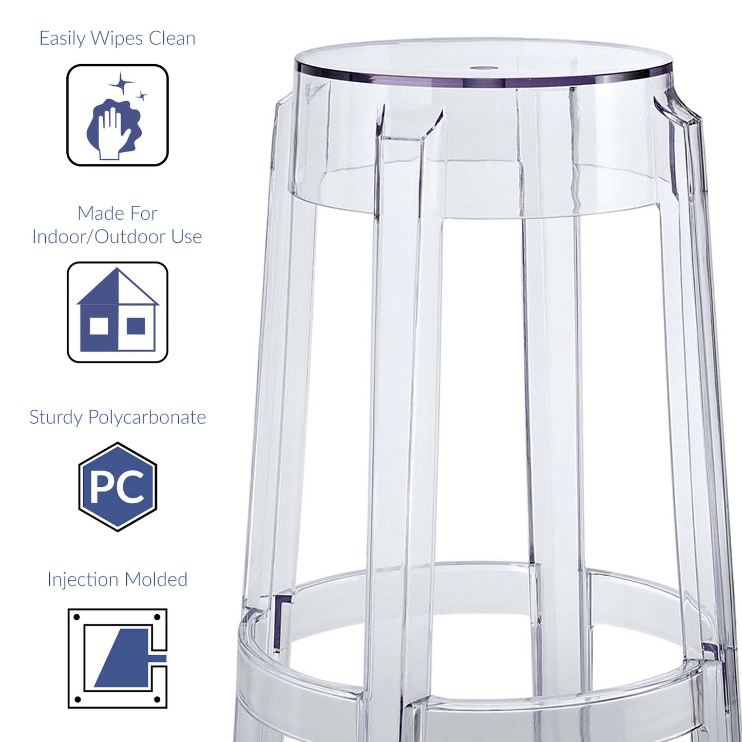 Modway - Casper Backless Bar Stool by Modway  Bar and Dining Bar and Counter Stools Clear - EEI-170-CLR