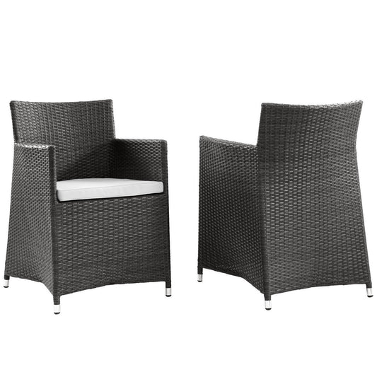 Modway Outlet Junction Outdoor Patio Wicker Armchair Set of 2 by Modway  Outdoor Furniture Furniture Brown White - EEI-1738-BRN-WHI-SET