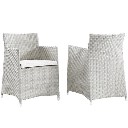 Modway Outlet Junction Outdoor Patio Wicker Armchair Set of 2 by Modway  Outdoor Furniture Furniture Gray White - EEI-1738-GRY-WHI-SET