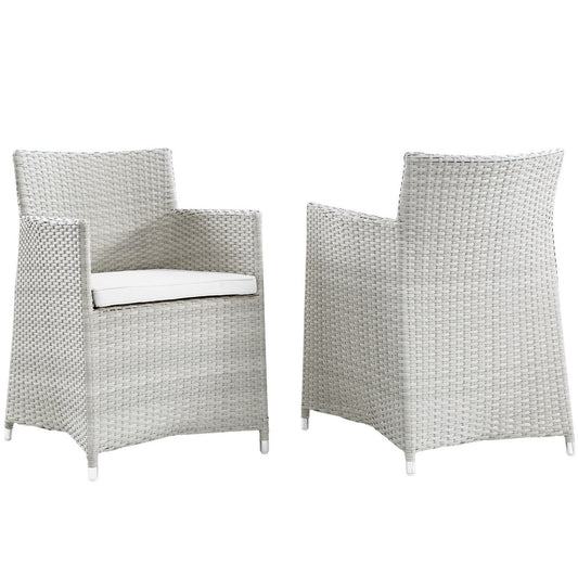 Modway Outlet Junction Outdoor Patio Wicker Armchair Set of 2 by Modway  Outdoor Furniture Furniture Gray White - EEI-1738-GRY-WHI-SET