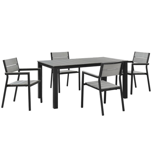 Modway Outlet Maine 5 Piece Outdoor Patio Dining Set by Modway  Outdoor Furniture Furniture Brown Gray - EEI-1747-BRN-GRY-SET