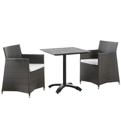 Modway Outlet Junction 3 Piece Outdoor Patio Dining Set by Modway  Outdoor Furniture Furniture Brown White - EEI-1758-BRN-WHI-SET