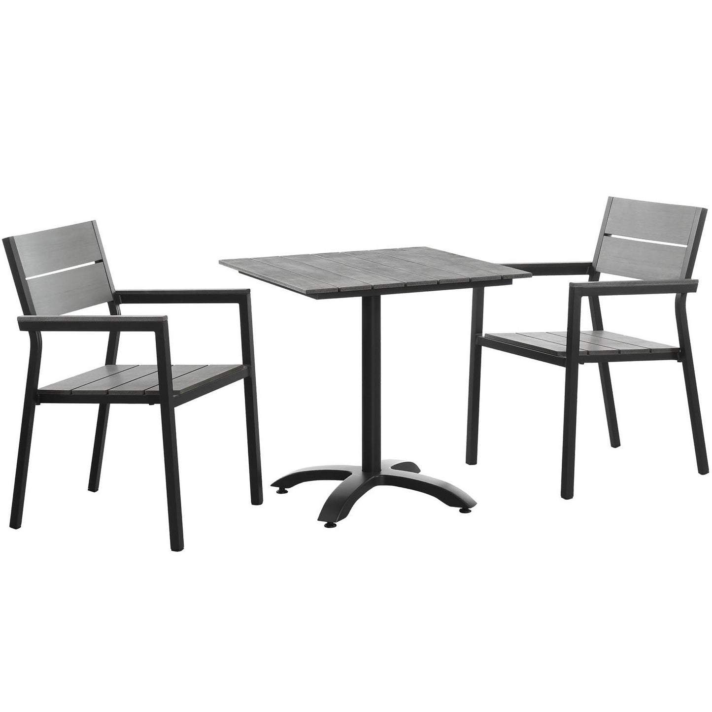 Modway Outlet Maine 3 Piece Outdoor Patio Dining Set by Modway  Outdoor Furniture Furniture Brown Gray - EEI-1759-BRN-GRY-SET
