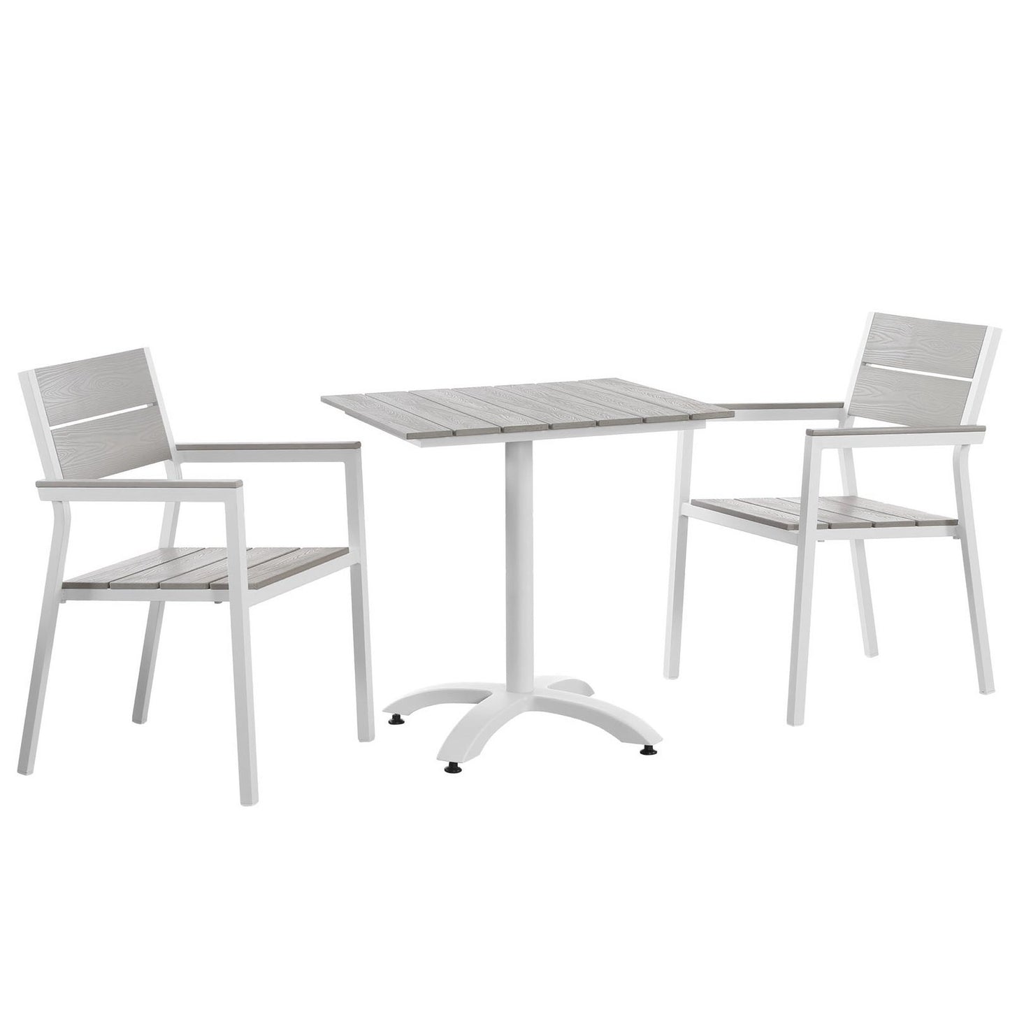 Modway - Maine 3 Piece Outdoor Patio Dining Set by Modway  Outdoor Furniture Bar and Dining White - EEI-1759-WHI-LGR-SET