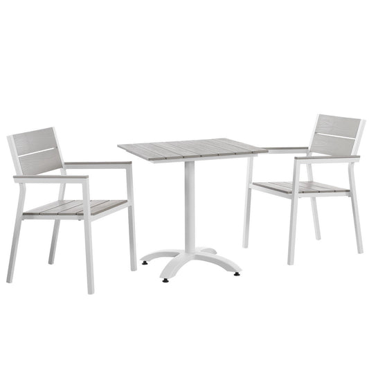 Modway - Maine 3 Piece Outdoor Patio Dining Set by Modway  Outdoor Furniture Bar and Dining White - EEI-1759-WHI-LGR-SET