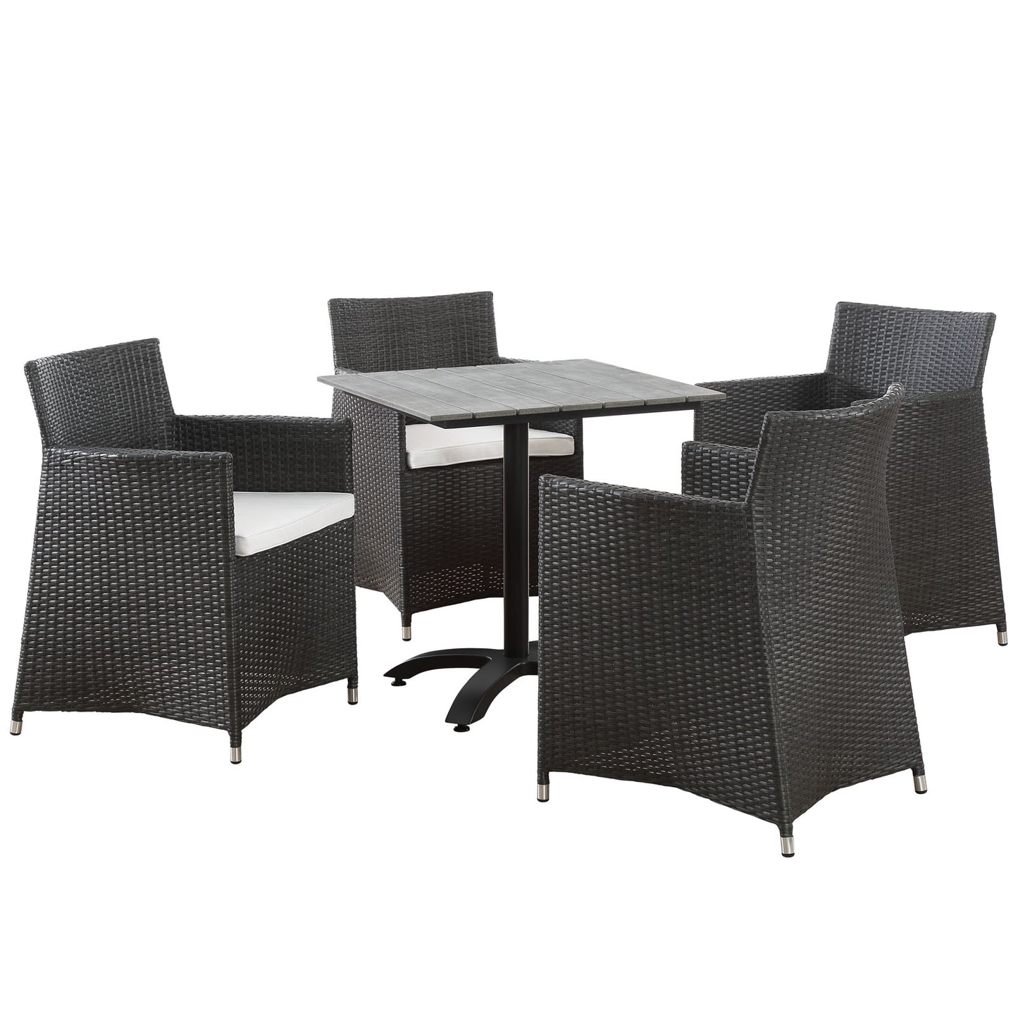 Modway Outlet Junction 5 Piece Outdoor Patio Dining Set by Modway  Outdoor Furniture Furniture Brown White - EEI-1760-BRN-WHI-SET