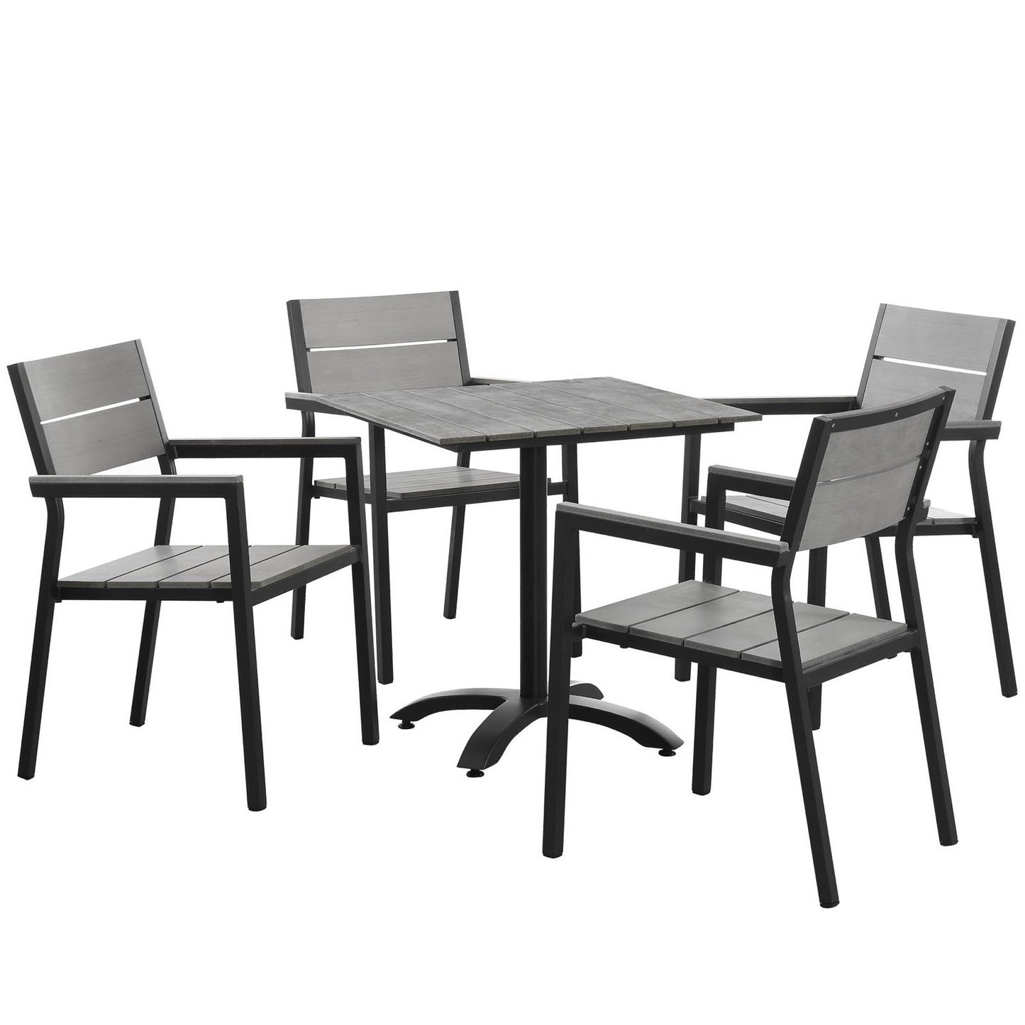 Modway Outlet Maine 5 Piece Outdoor Patio Dining Set by Modway  Outdoor Furniture Furniture Brown Gray - EEI-1761-BRN-GRY-SET