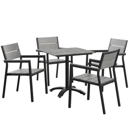 Modway Outlet Maine 5 Piece Outdoor Patio Dining Set by Modway  Outdoor Furniture Furniture Brown Gray - EEI-1761-BRN-GRY-SET
