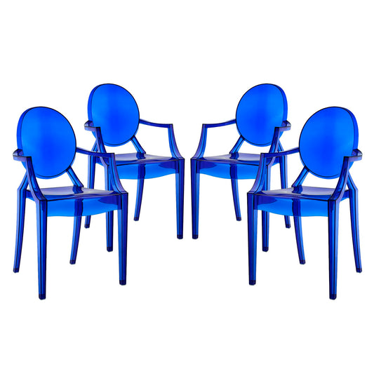 Modway - Casper Dining Armchairs Set of 4 by Modway  Bar and Dining Dining Chairs Blue - EEI-1769-BLU