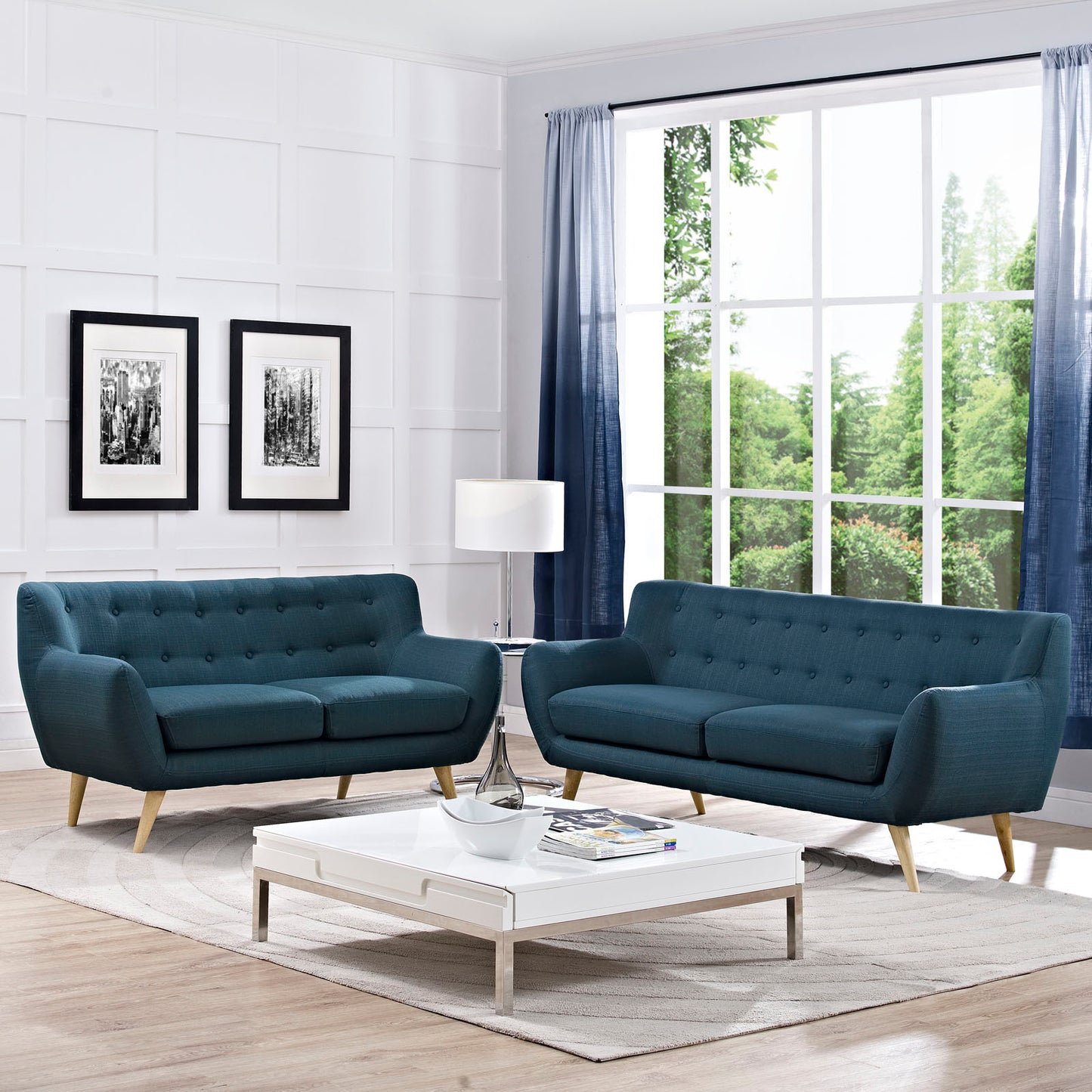 Modway Outlet Remark 2 Piece Living Room Set by Modway  Living Room Furniture Azure - EEI-1785-AZU-SET
